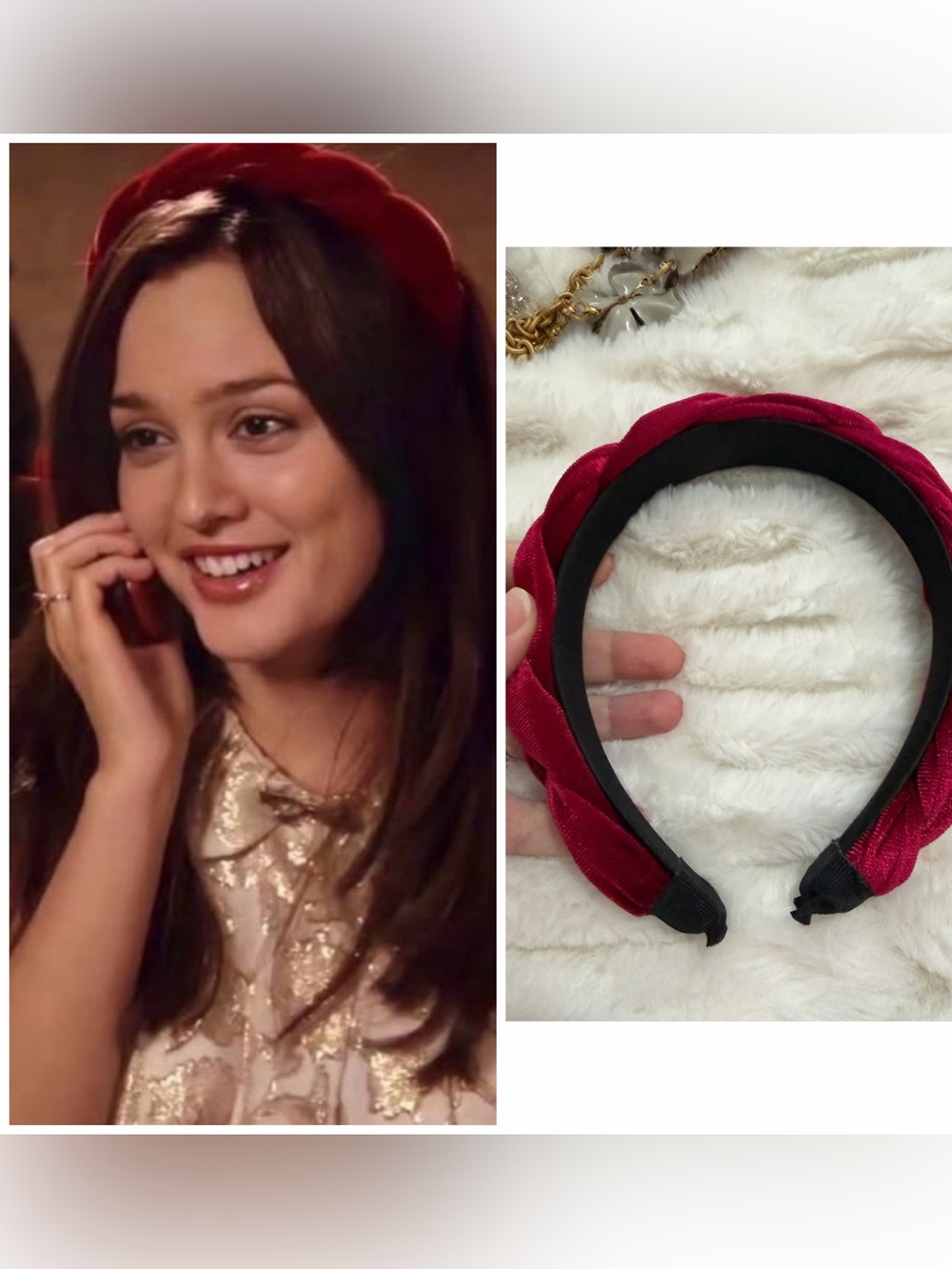 Red Velvet Headband similar to the one seen on Blair Waldorf